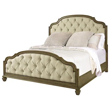 Upholstered California King Panel Bed with Tufting